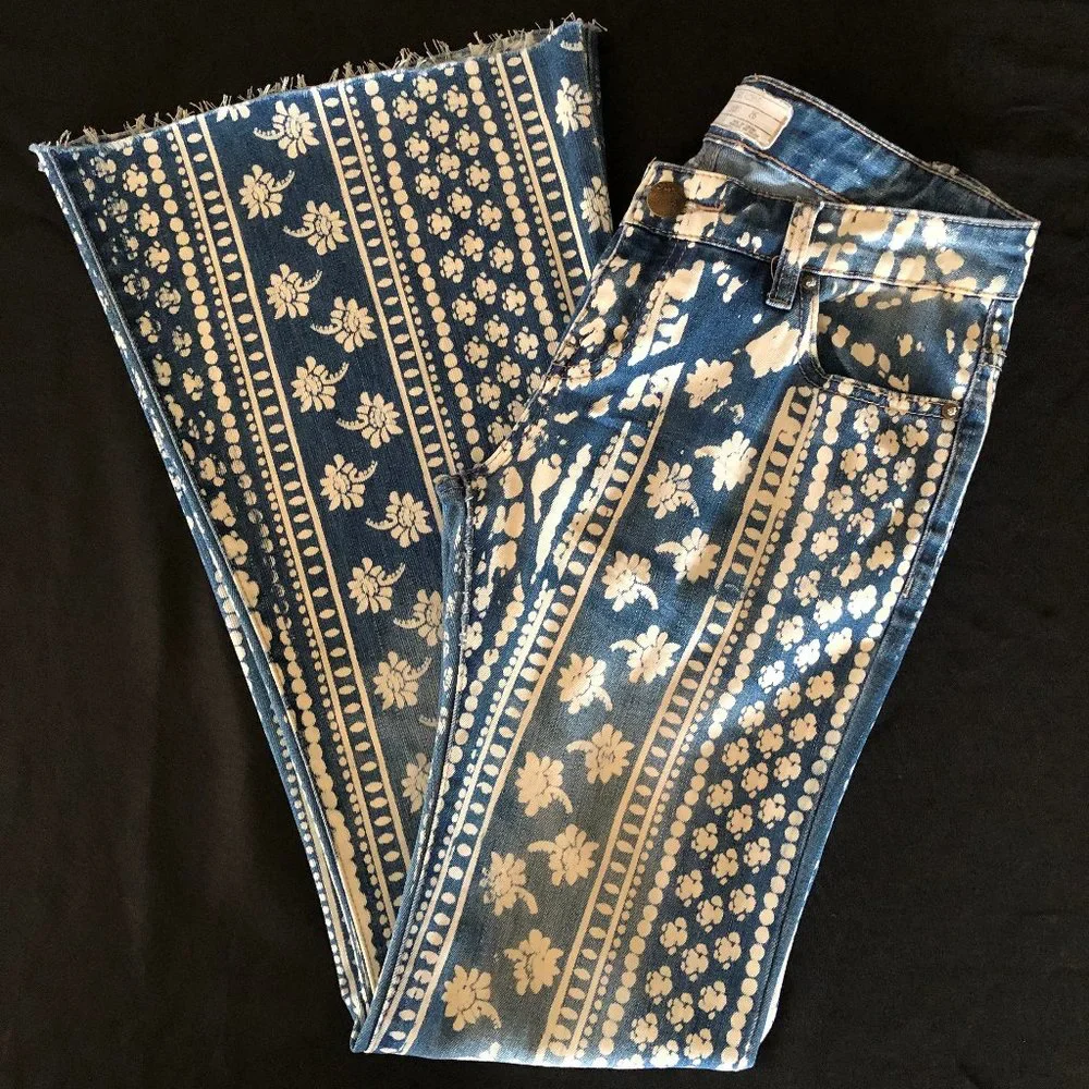 Rare Free People Bali Mantra Flare Jeans Sz 26 - Picture 8 of 16
